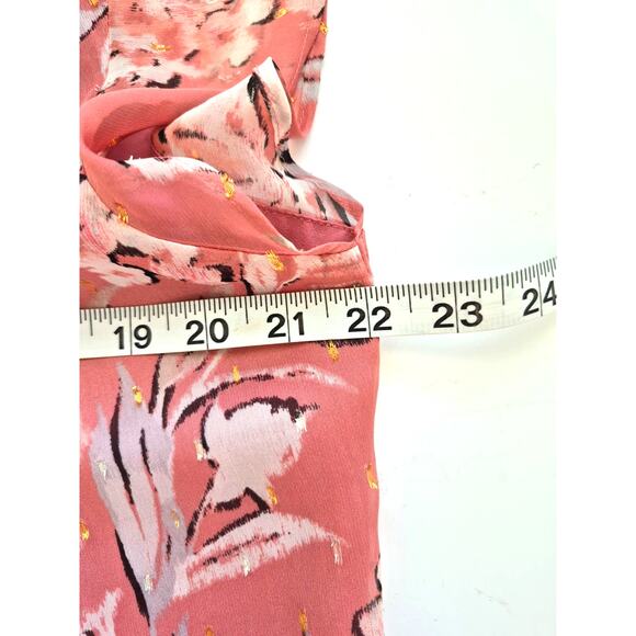 White House Black Market Coral Floral Blouse - Picture 7 of 8